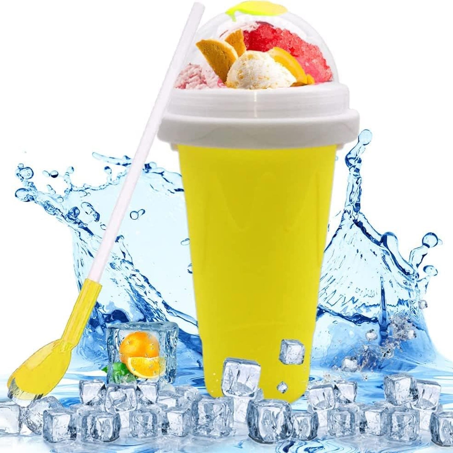 Frozen Smoothies Cup Cooling Cup Double Layer Squeeze Cup Slushy Maker