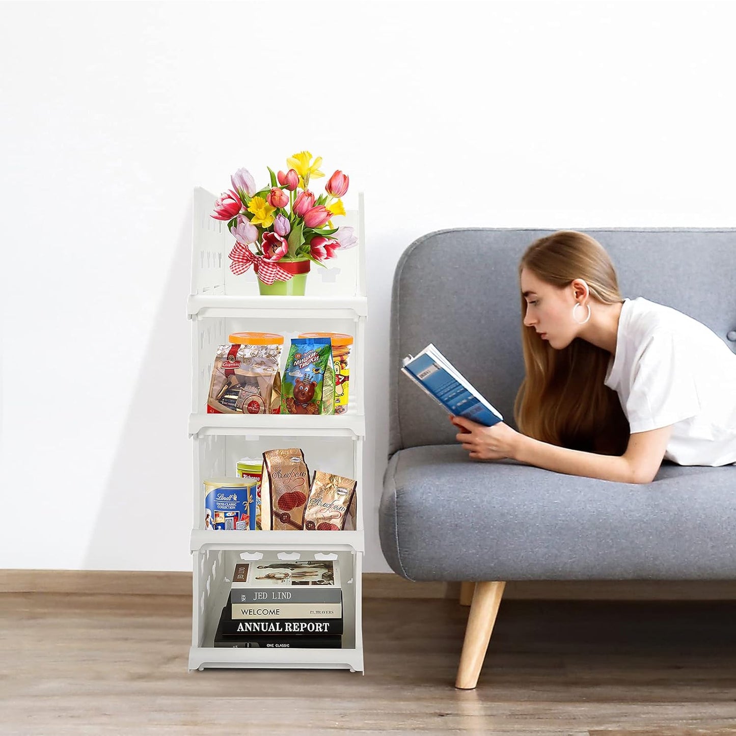 4-Layer Foldable Storage Organizer Cart