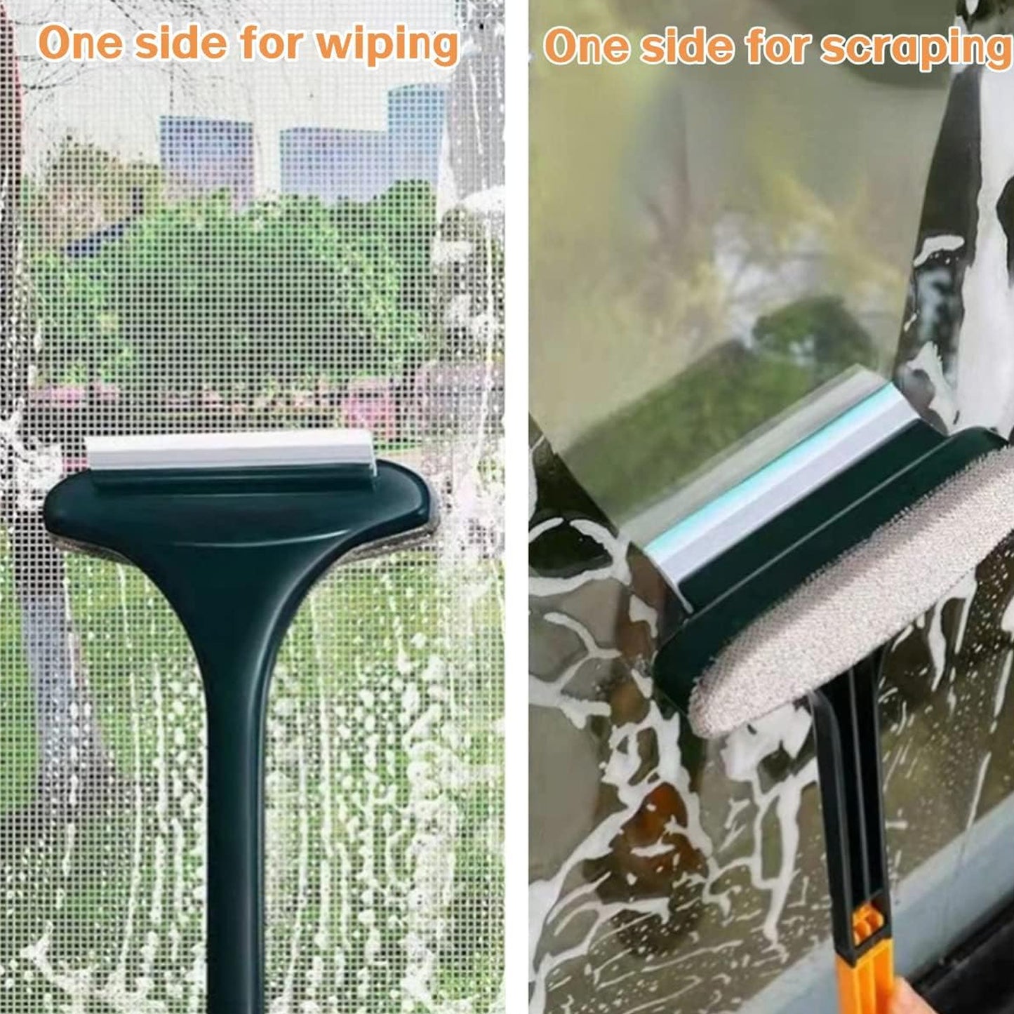 Brush 2 In 1 Mesh Cleaning Brush Wiper With Extended Handle Window Cleaning Brush