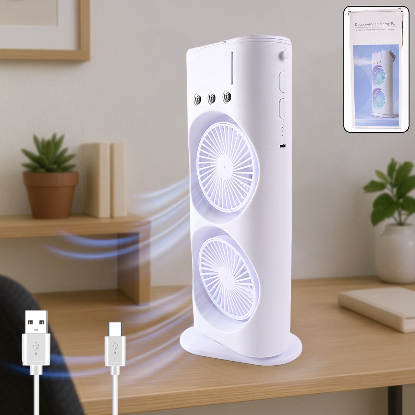 Portable Tower Mist Spray Cooling Fan