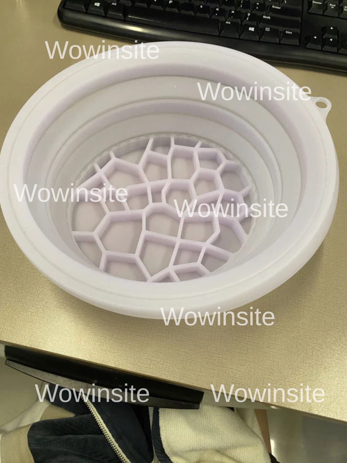 Collapsible Silicone Bowl with Built-in Icetray for Home Ice Water Facials