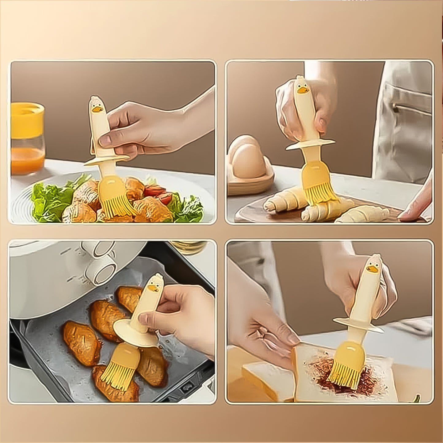 2 In 1 Oil Dispenser Bottle With Silicone Basting Brush