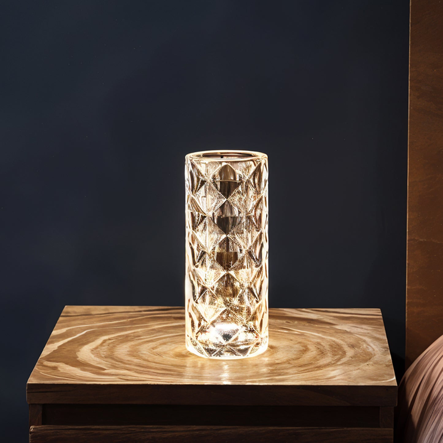 Premium Diamond Cut Crystal Table Lamp