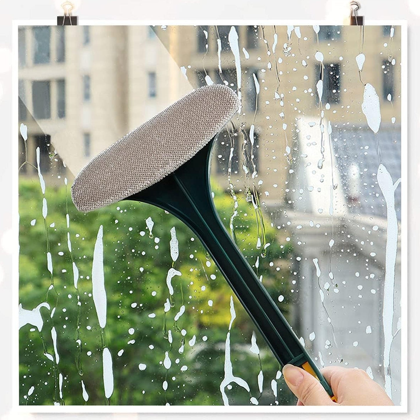 Brush 2 In 1 Mesh Cleaning Brush Wiper With Extended Handle Window Cleaning Brush