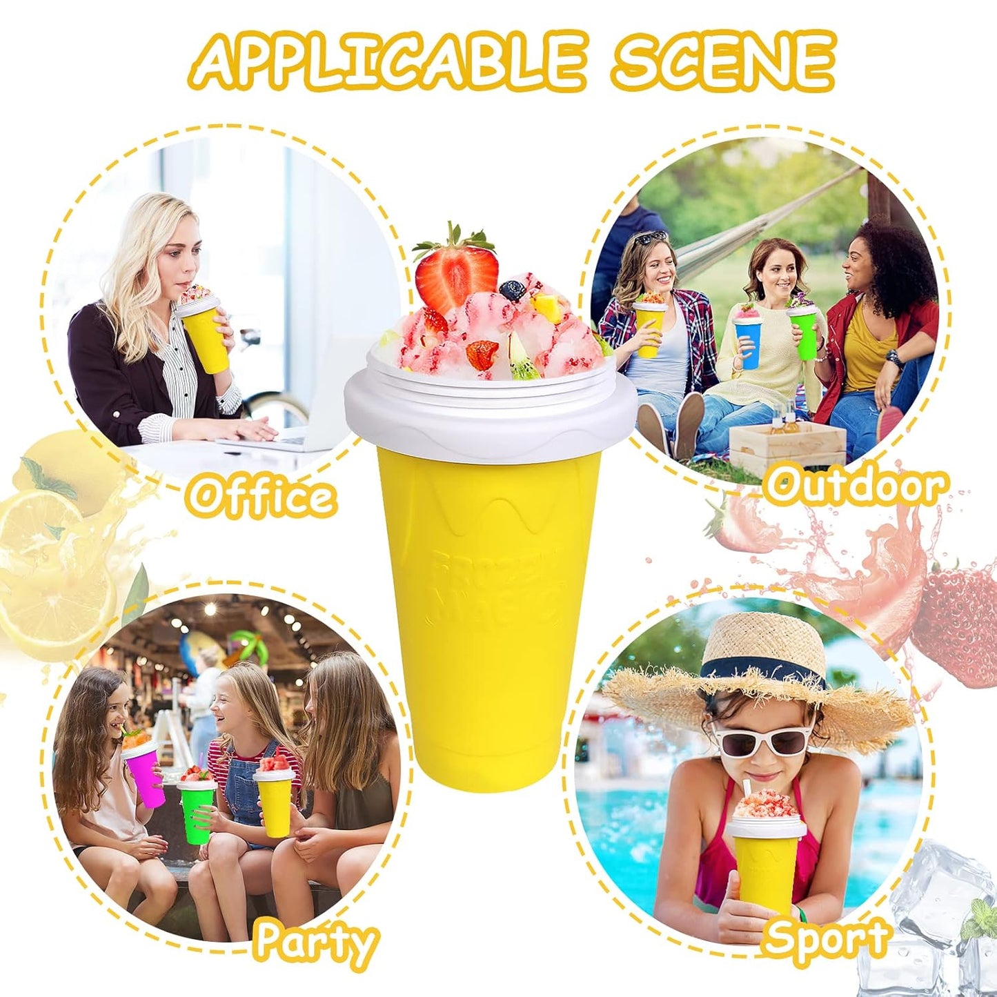 Frozen Smoothies Cup Cooling Cup Double Layer Squeeze Cup Slushy Maker