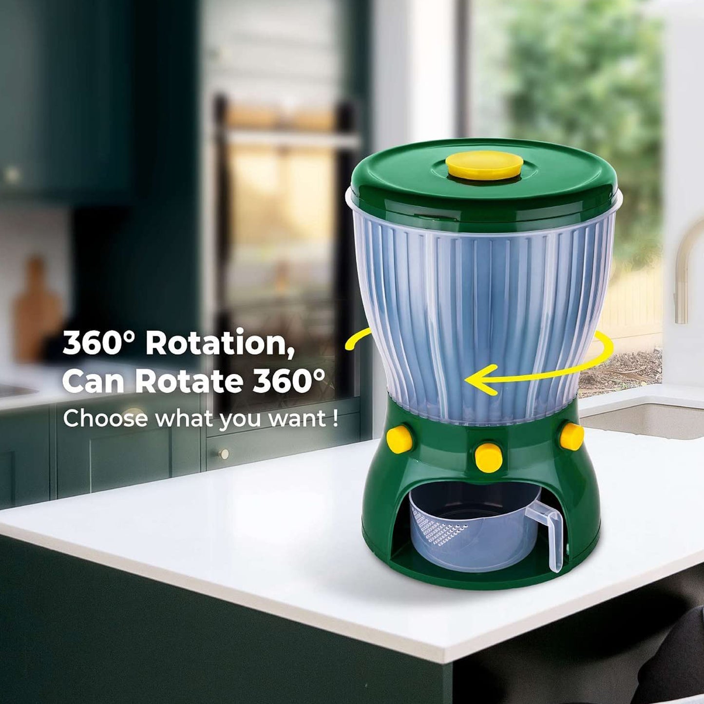 4 In 1, 360 Degree Rotation Cereal Dispenser