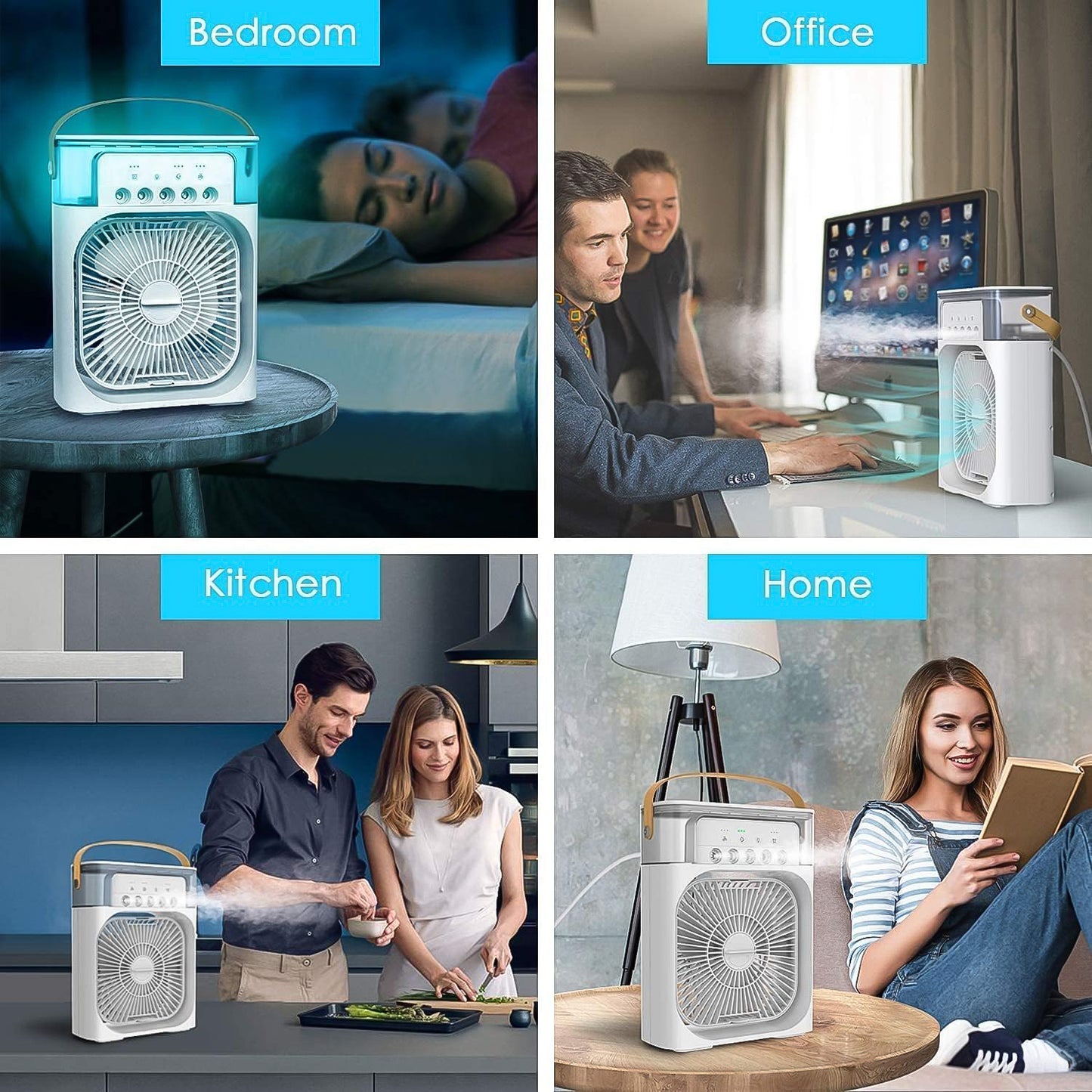 Portable Air Conditioner Fan 7 Color Changing Light