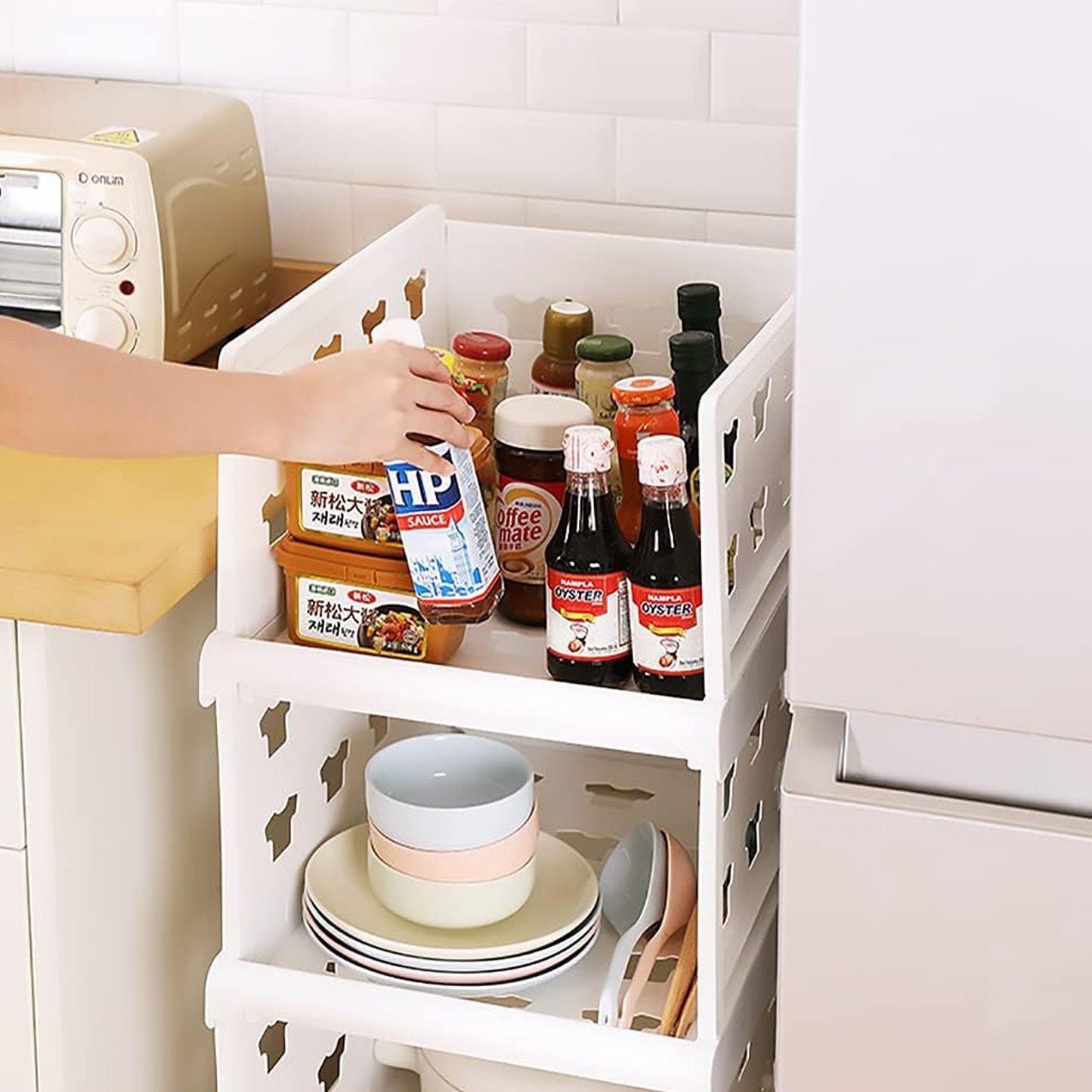 4-Layer Foldable Storage Organizer Cart