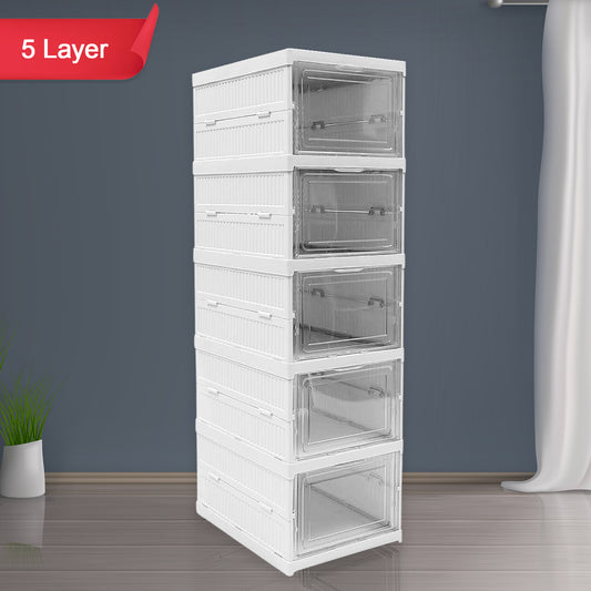 5-Layer Foldable Storage Organizer Cart