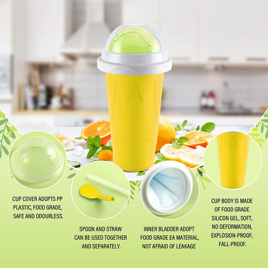 Frozen Smoothies Cup Cooling Cup Double Layer Squeeze Cup Slushy Maker