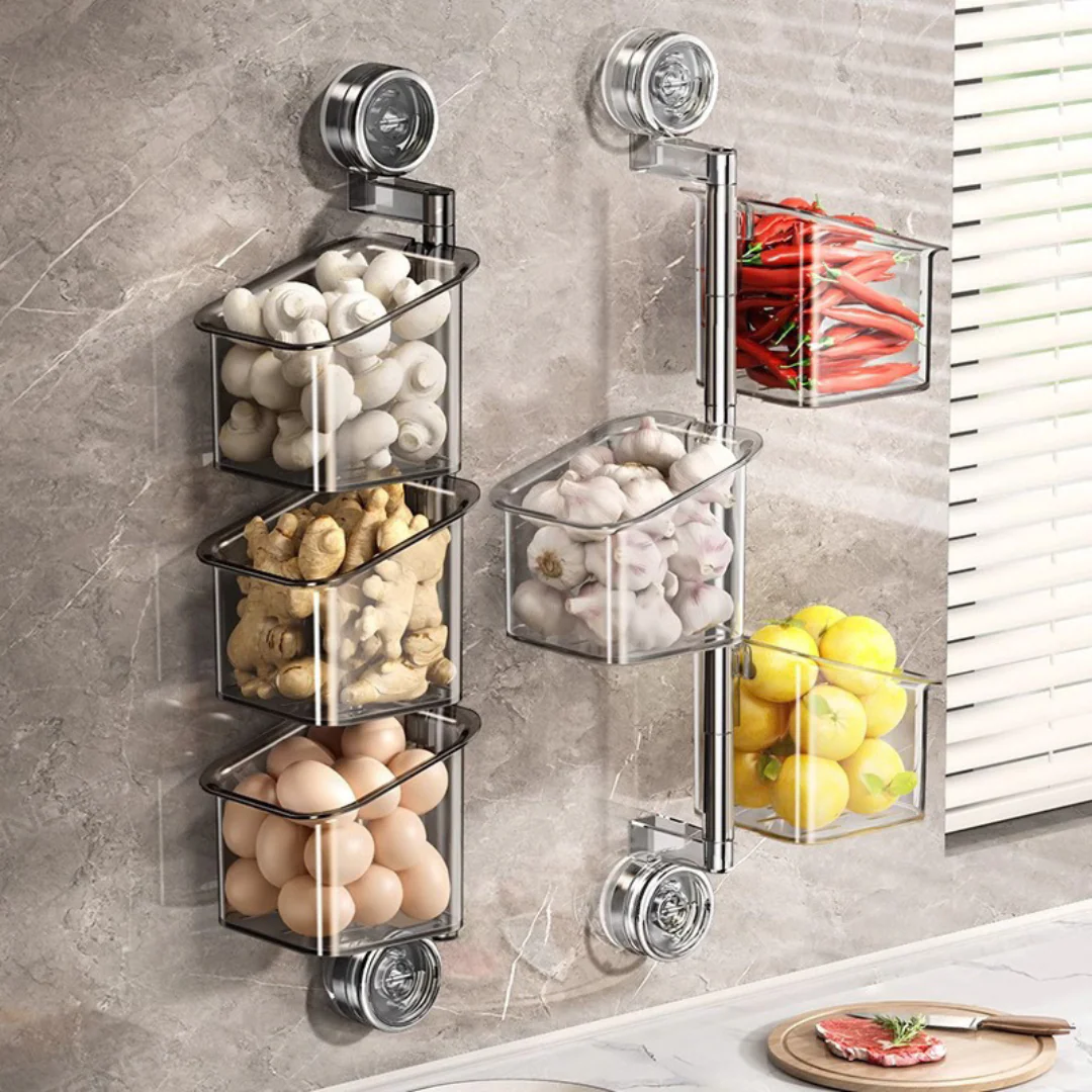 Wall Mounted Suction Cup Rotating Organizer